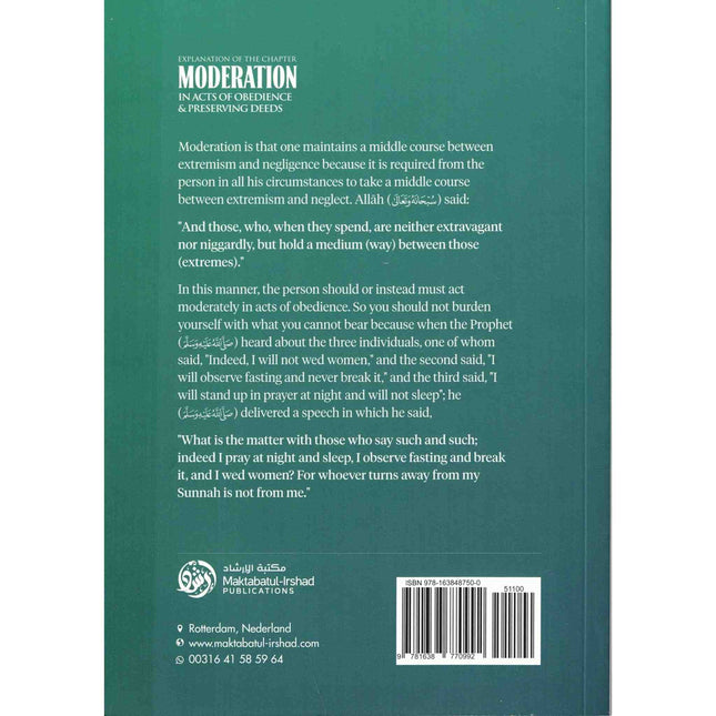 Explanation of The Chapter on Moderation in Acts of Obedience & Preserving Deeds